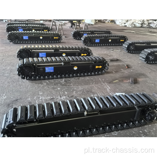 Stalowy gąsienica z amortyzującymi gumowymi podkładkami